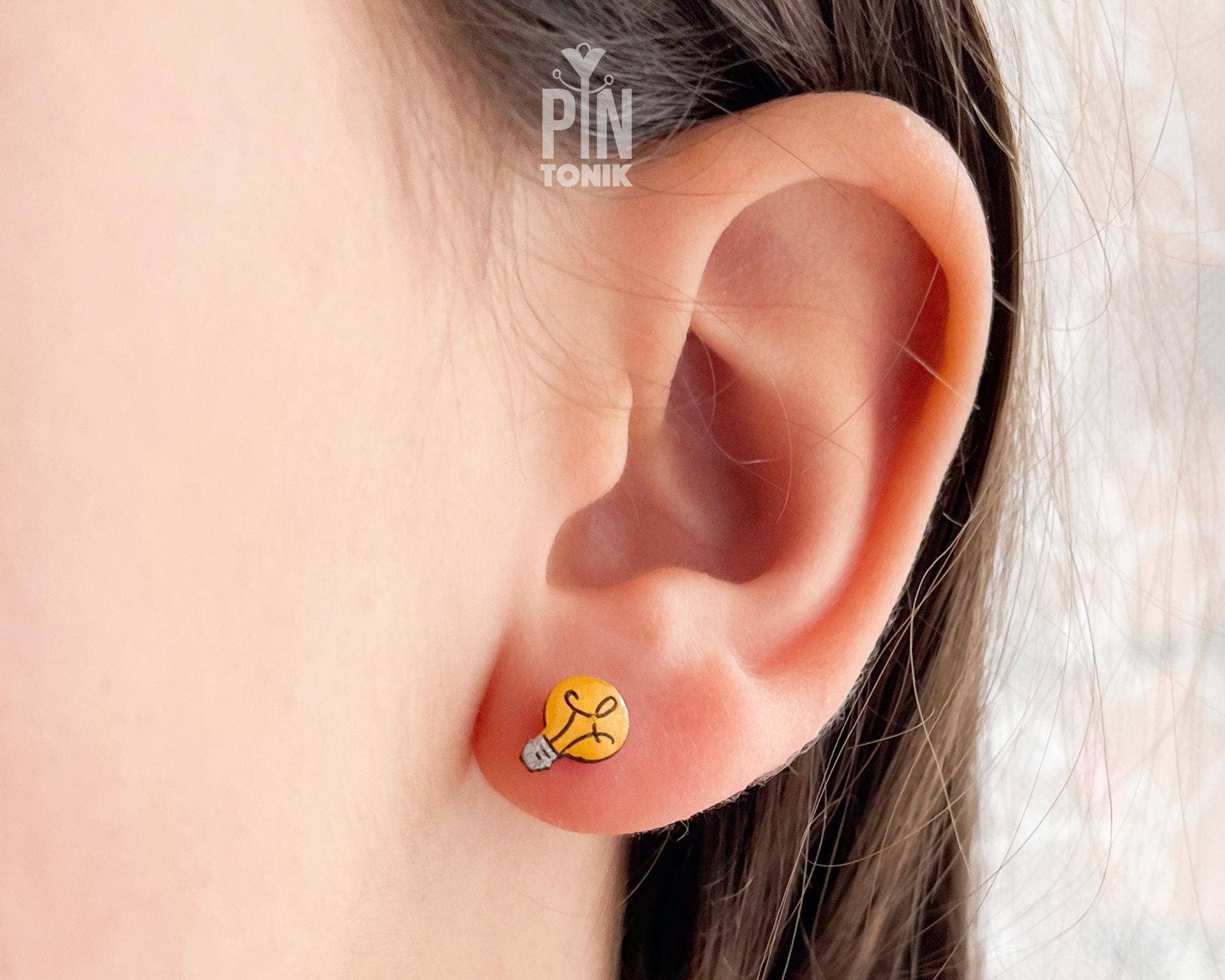 PinTonik - Wholesale Stud/Post Earrings - Geeky Light Bulb Earrings - Funny Electrician Gift2