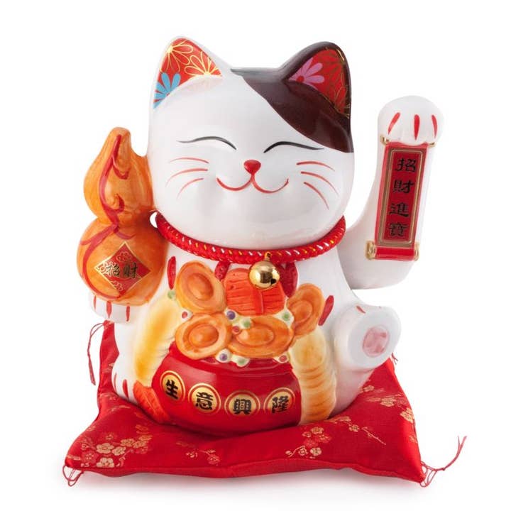 Urban Tokyo - Wholesale Decorative Figurine - Maneki Neko Beckoning Lucky Cat Figurine with Waving Arms 10