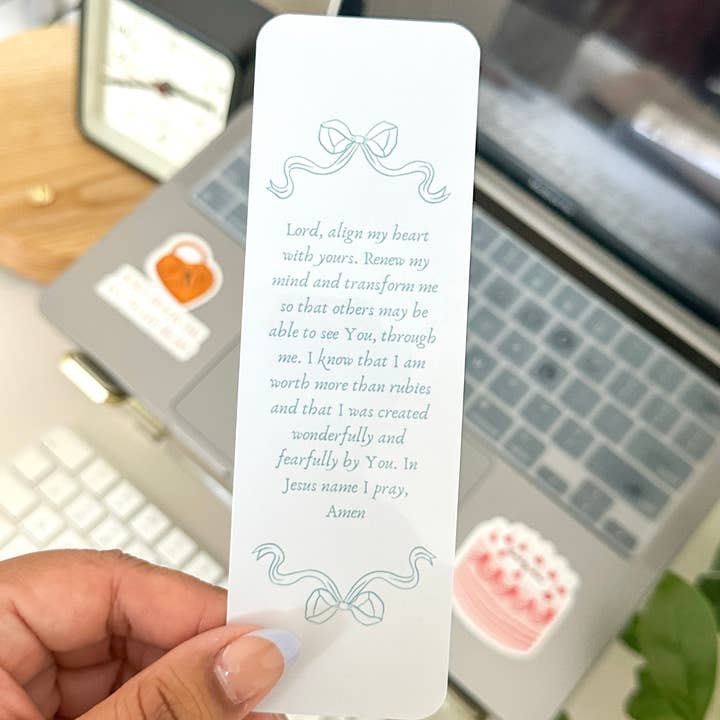 Grow in Grace - Wholesale Bookmark - Coquette prayer girl bookmark3