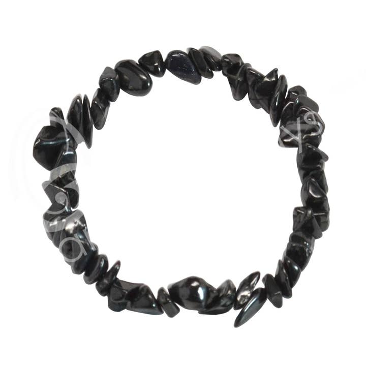 Oceanic Linkways Inc - Wholesale Beaded Bracelet - BRACELET - CHIPS SHUNGITE (5-8 MM) 7.5"0
