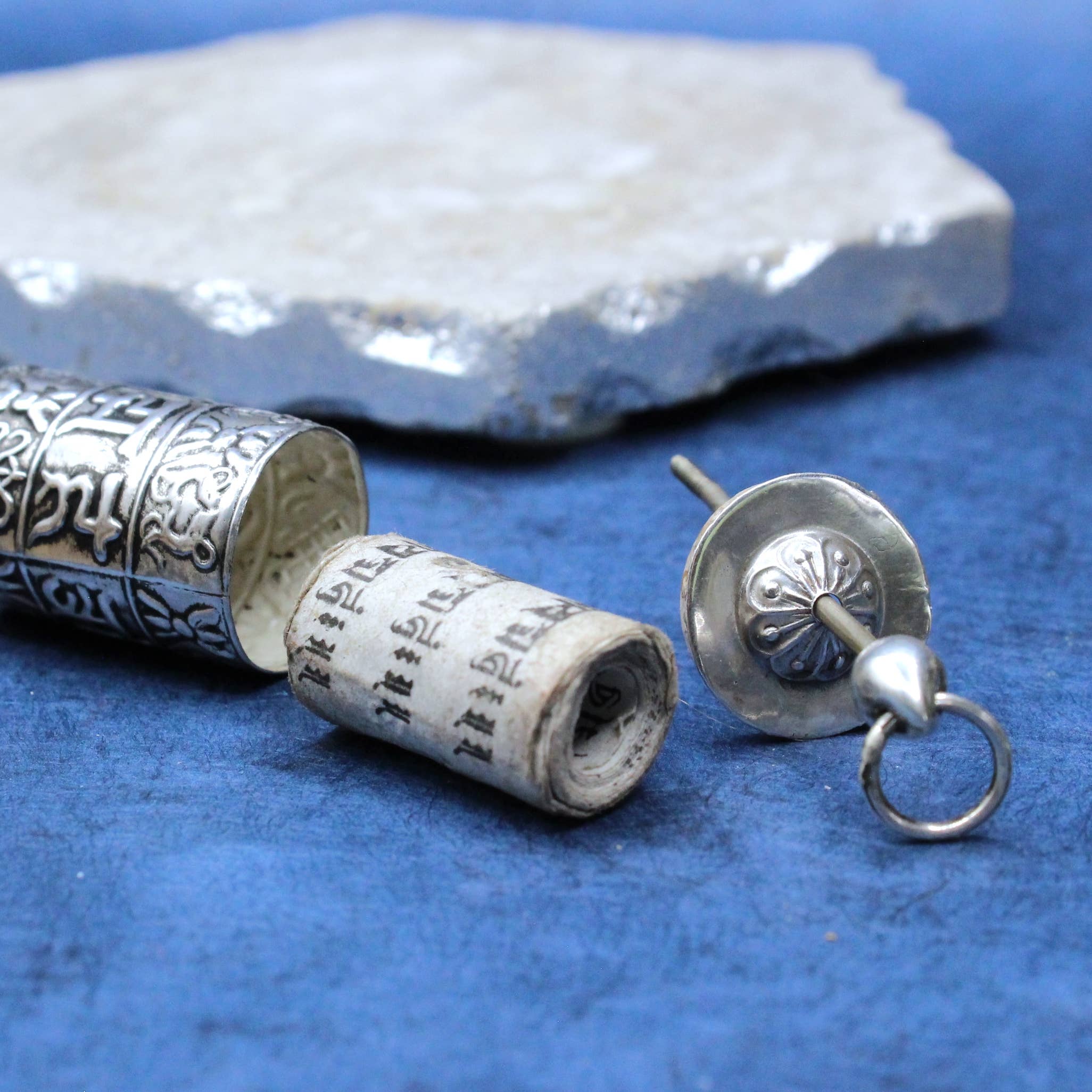 Didi Bahini Fair Trade - Wholesale Individual Charm/Pendant - Prayer Wheel Silver Pendant5