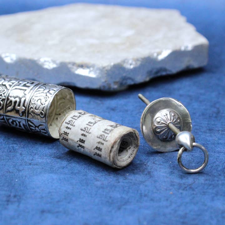 Didi Bahini Fair Trade - Wholesale Individual Charm/Pendant - Prayer Wheel Silver Pendant5