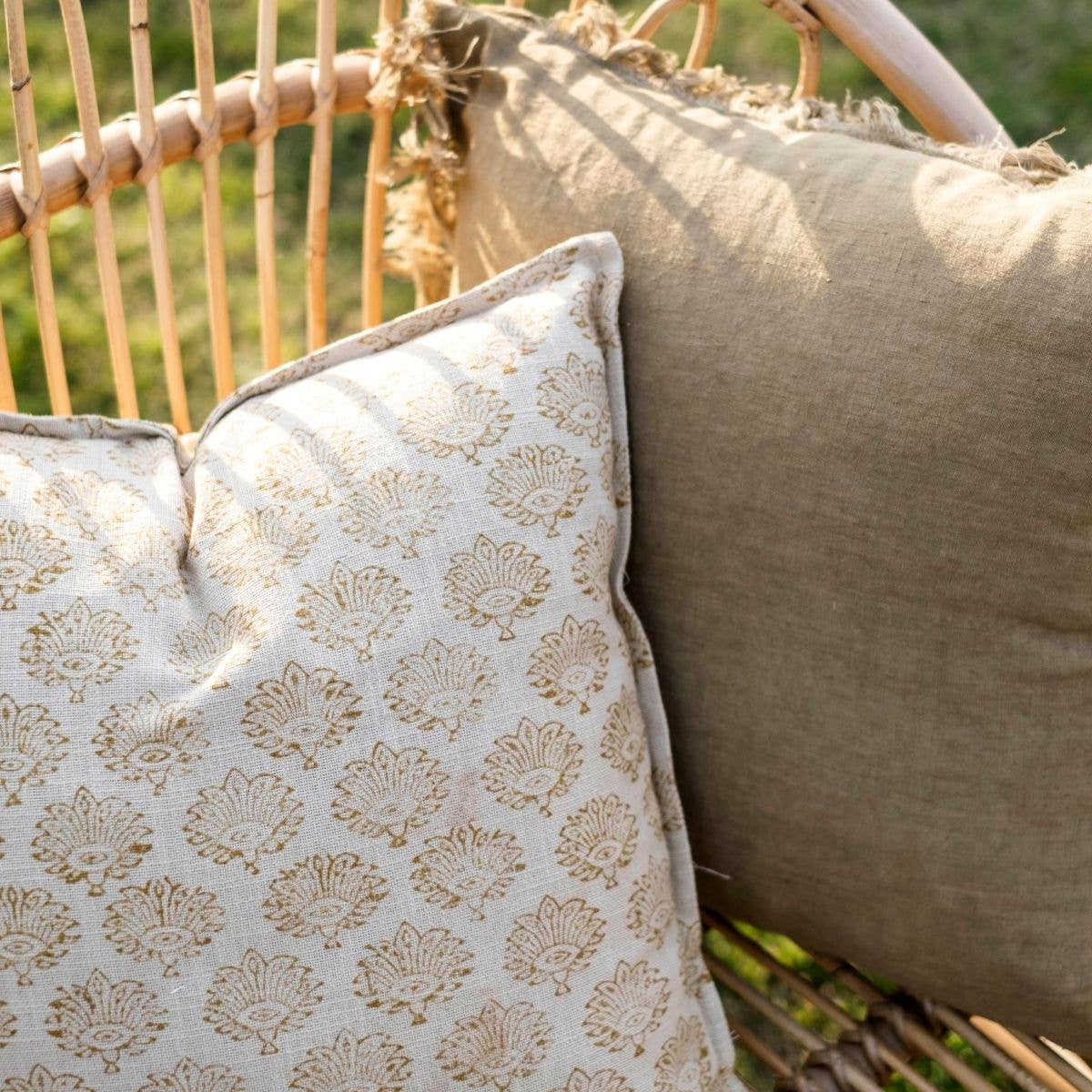 Andrea House – Großhandel Stuhlkissen – Braunes Leinenkissen 45x451