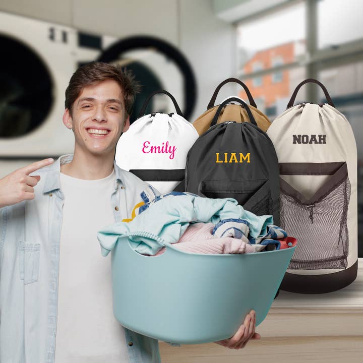 Gradzo – wholesale Laundry bag – Personalized Travel/ Dorm Laundry Backpack - White4