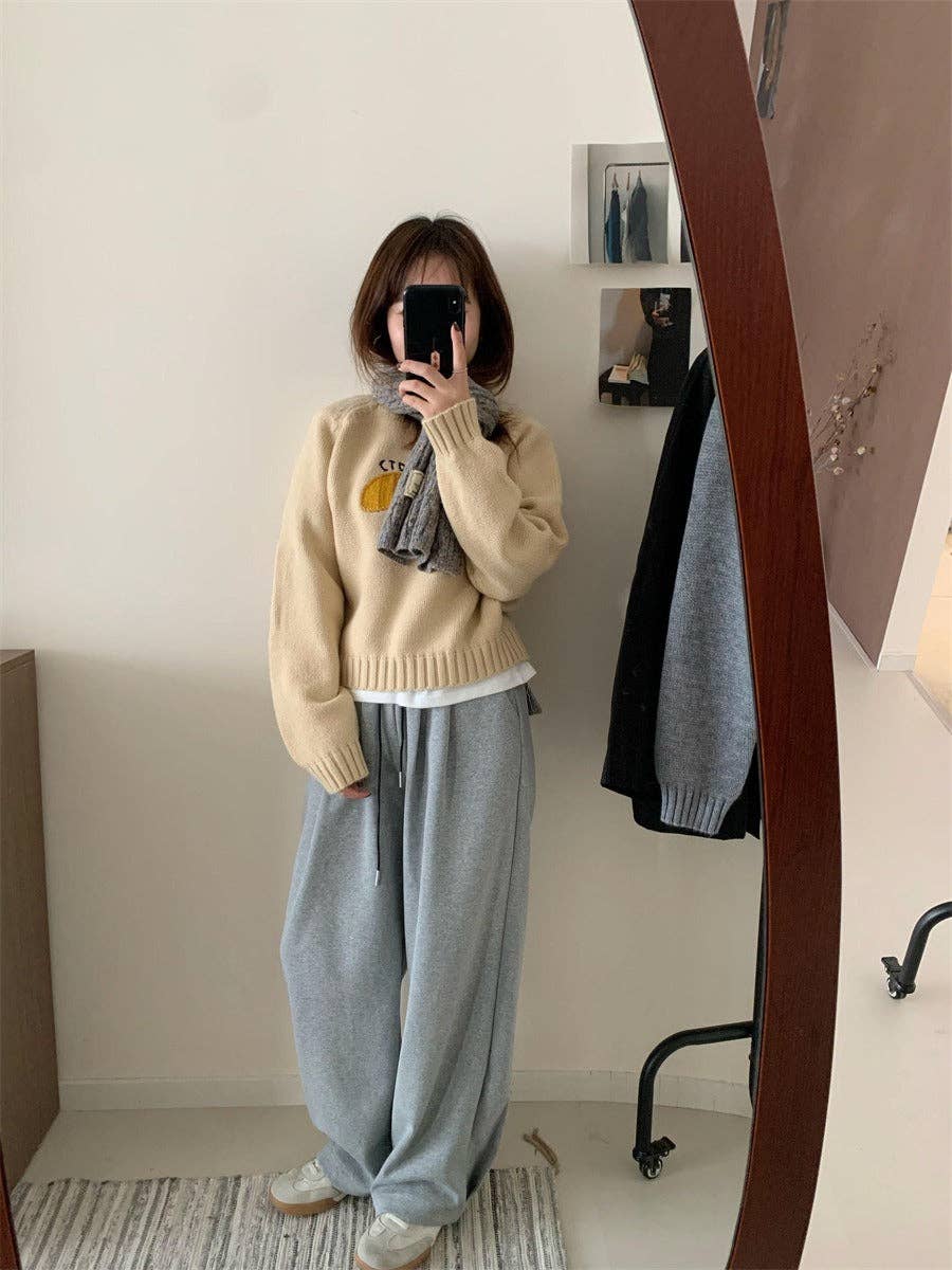 Marayn - Wholesale Knit Sweater - Women's - Cute Korean Style Cartoon Letter Knit Sweater18