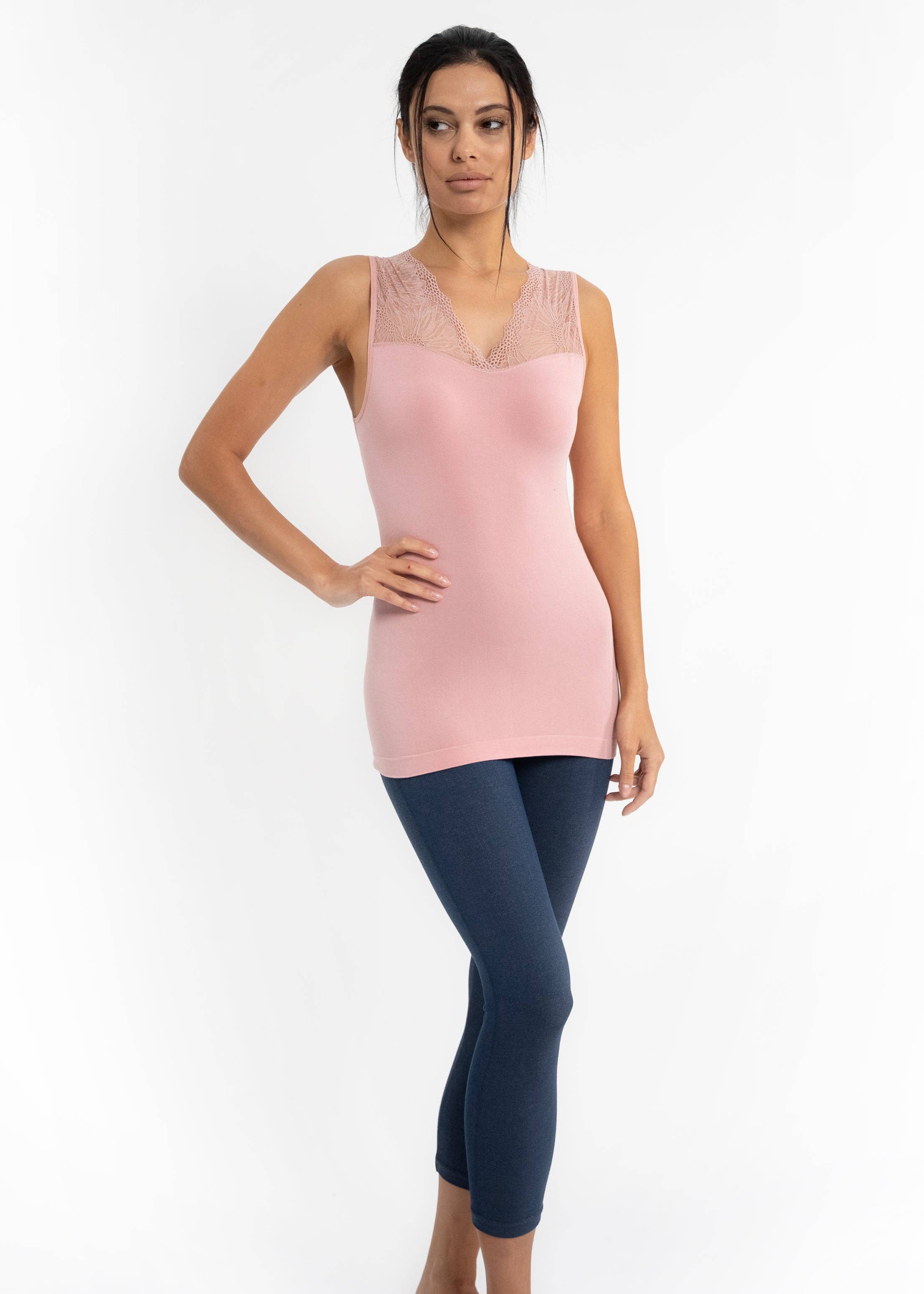 ELIETIAN - Vente Haut en maille – femme - Top réversible avec insert en dentelle44
