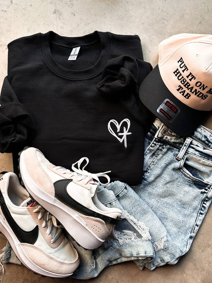 D&E Tees - Wholesale Sweatshirt - Women's - Jesus Has My Back Embroidery Sweatshirt1