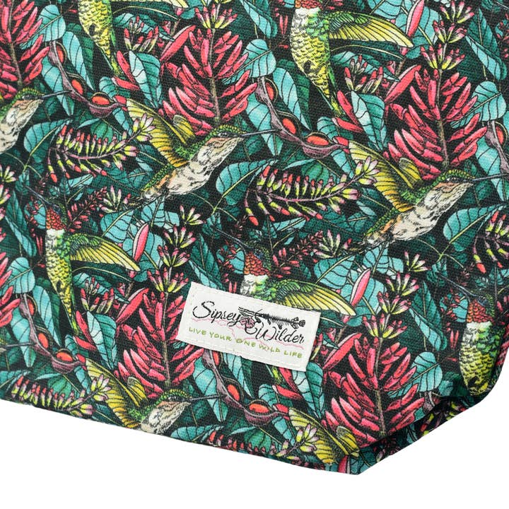 Sipsey Wilder - Wholesale Grocery/Shopping Bag - Flying Jewels Hummingbirds Canvas Shopping Tote3