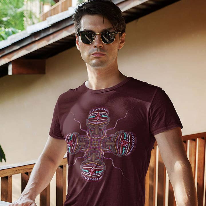 Chango Made To Order Herren T-Shirt - Burgunderrot für den Großhandel von symbolika