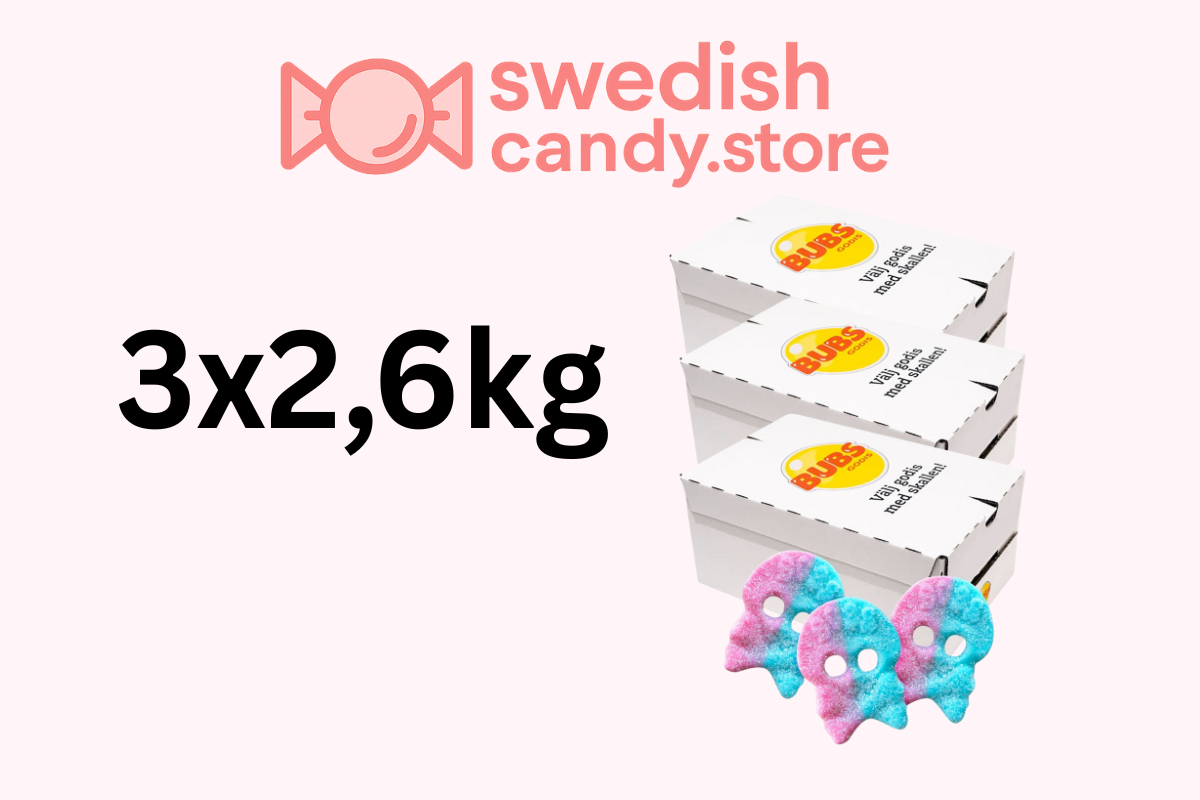 Swedish Candy.Store - Swedish Candy - Vente Bonbons gélifiés - BUBS Dizzy Skulls 2,6kg Bonbons Suédois1