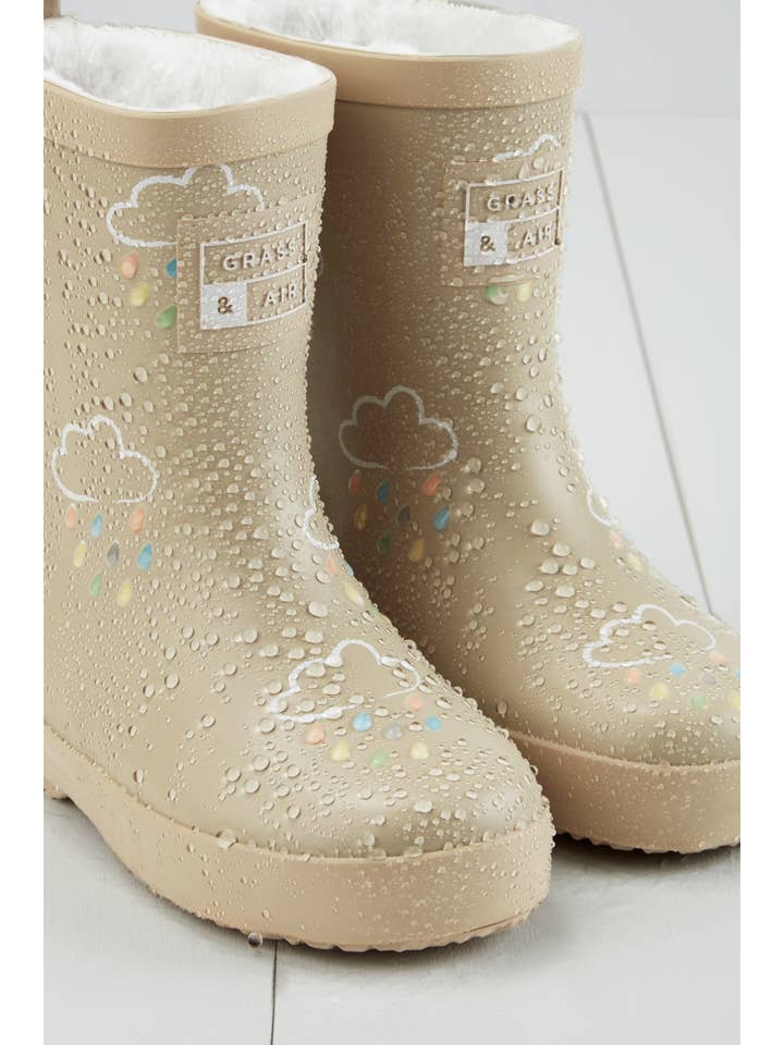 Grass & Air - Wholesale Rain Boots – Child - Stone Colour-Changing Kids Winter Wellies2