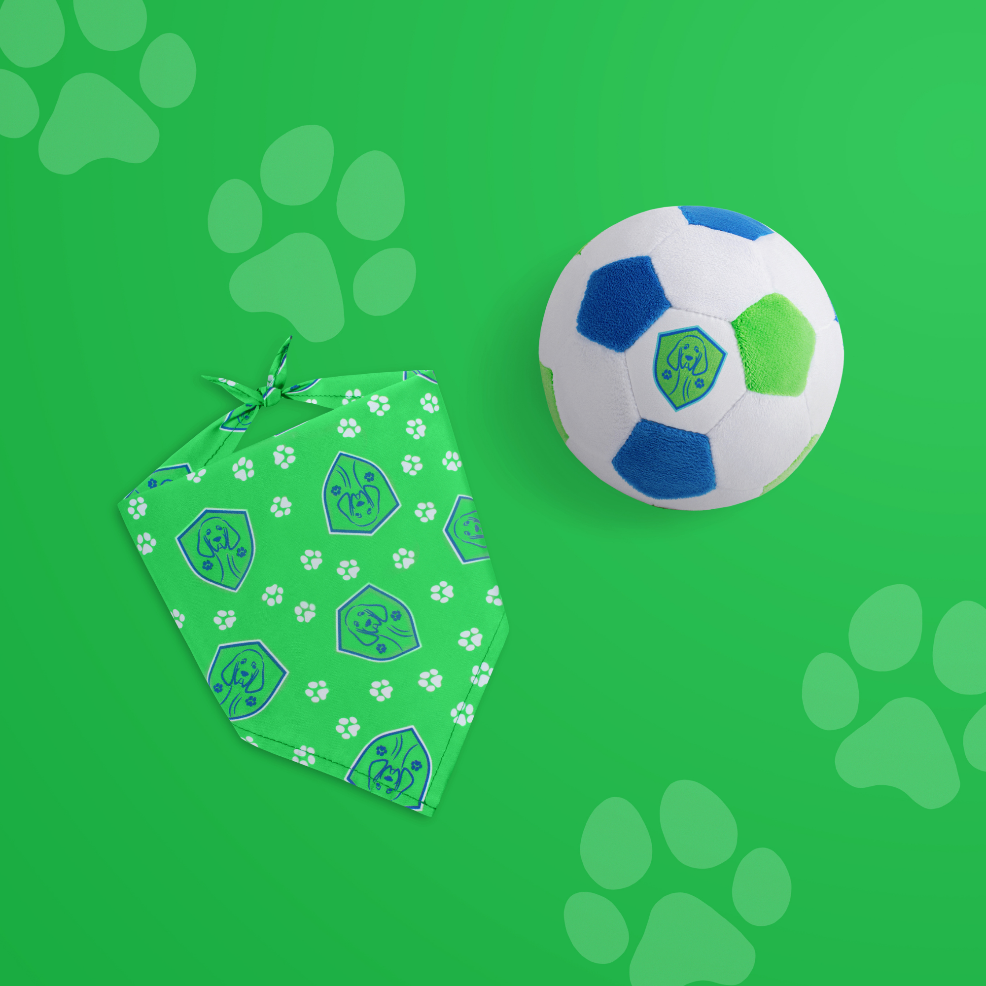 Floofball – Engroshandel Tøjdyr - Hund – Seattle Hounders plys fodbold hundelegetøj3