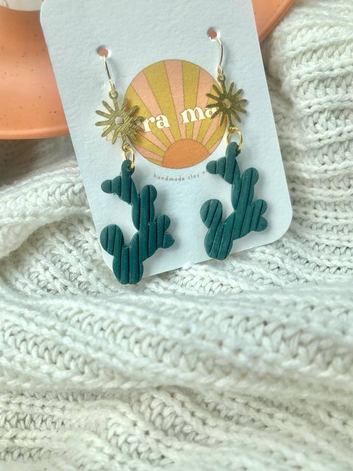 Desert cactus earring for wholesale by Terra Made