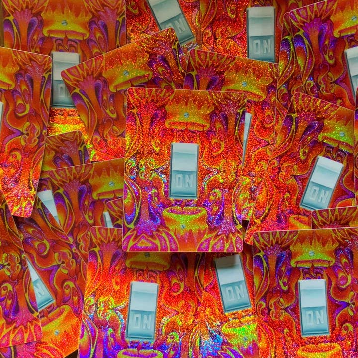 Psychedelic ON switch sticker, CANDLES for wholesale by Psychedelic Lens