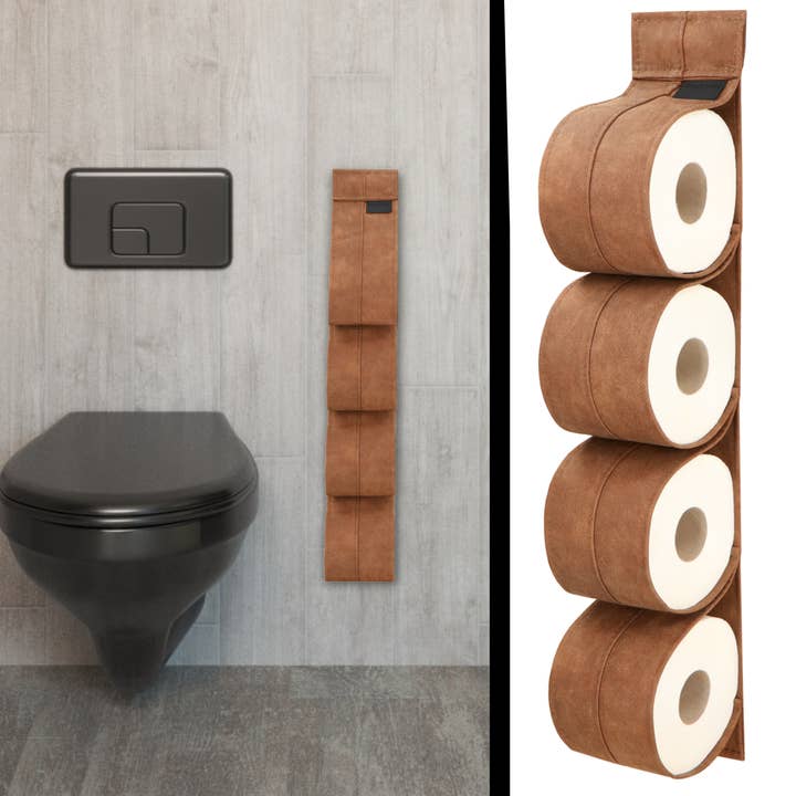 Spare roll holder KAYA cognac for wholesale by COHOSO