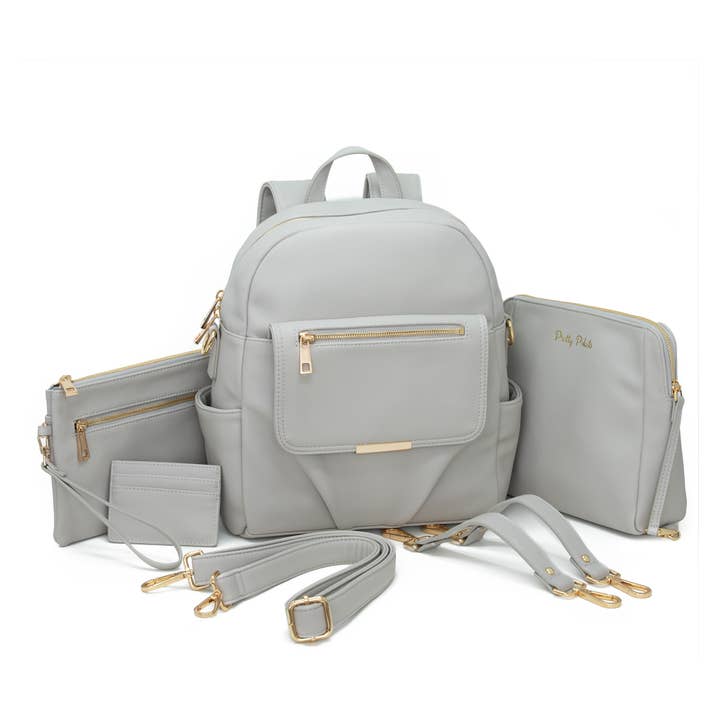 Small Diaper Bag Backpack (Bundle) - Gray for wholesale by Pretty Pokets