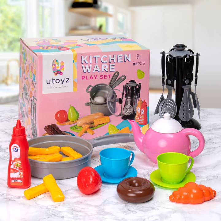 Fainotoys - Wholesale Toy Set - Kids - TECHNOK 83PCS Pretend Play Kitchen Toys Cookware with Play