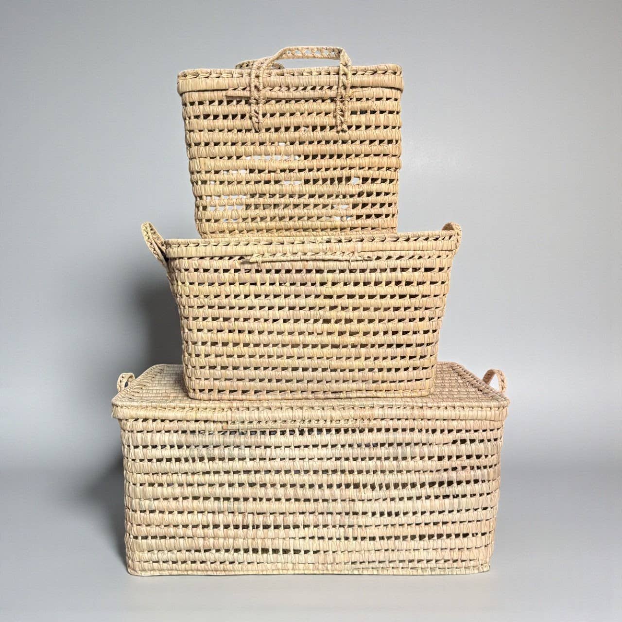 Melecraft - Wholesale Basket - Storage Basket Palm Leaf, Wicker Storage Trunk6