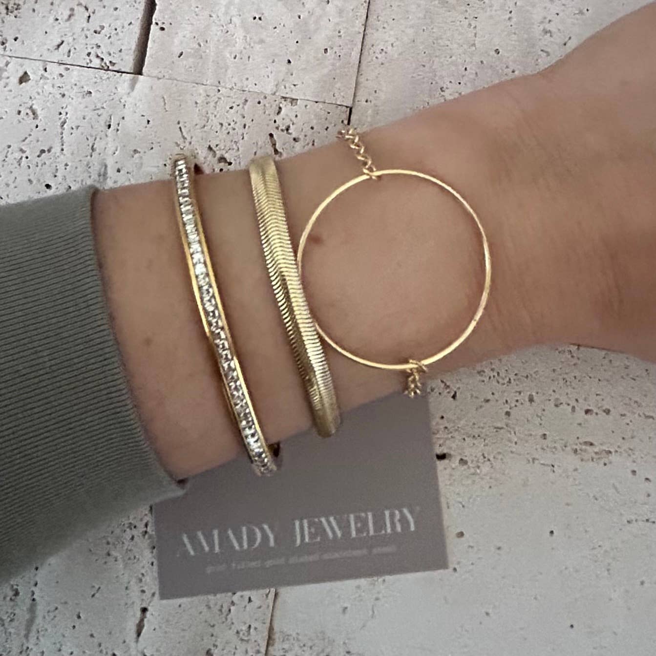 Amady Jewelry – Großhandel Armreif – Tennisarmband 18K vergoldet über Edelstahl1