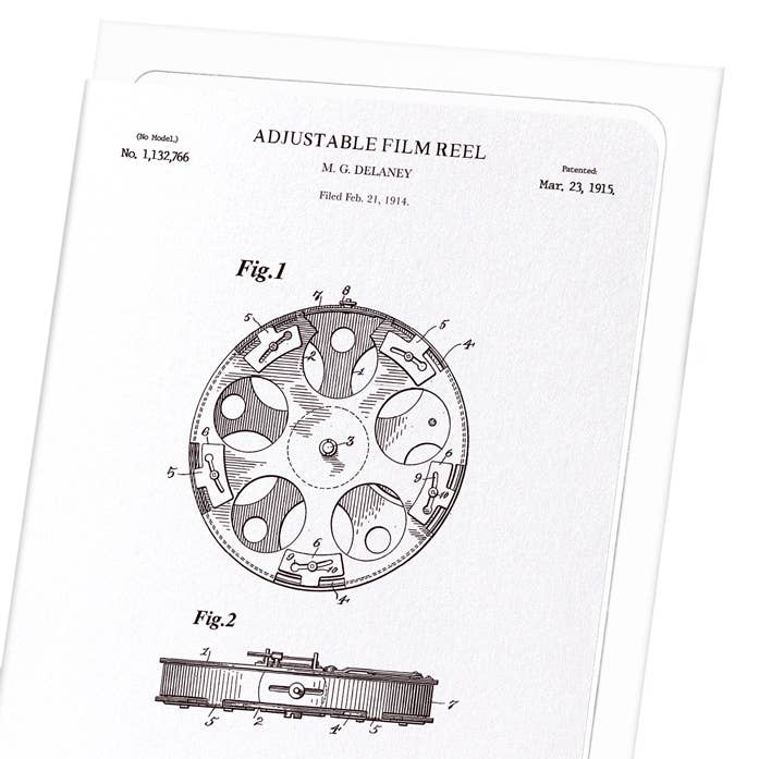 Ezen Trade – wholesale Everyday greeting card – PATENT OF ADJUSTABLE FILM REEL (1915): Greeting Card2