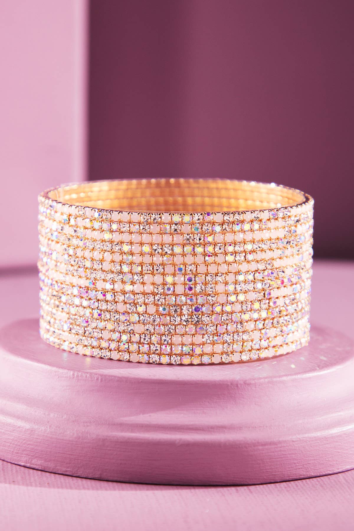 Urbanista - Wholesale Bangle Bracelet - 15-Layered Stackable Glass Stone Bracelets6