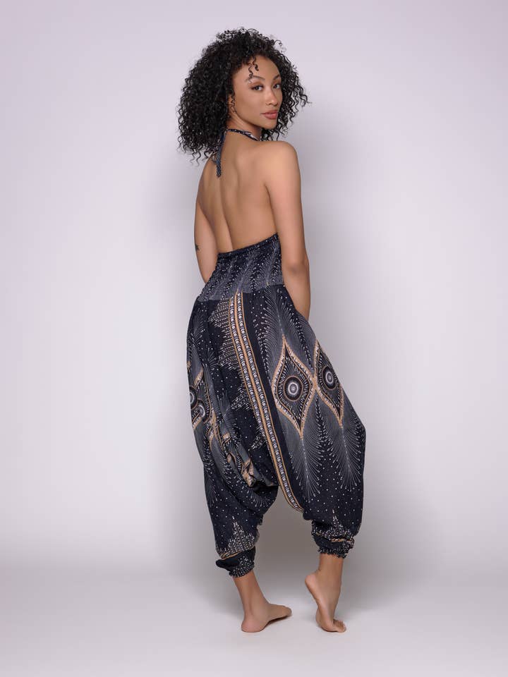 Rayon Boho Jumpsuit- Case of mixed colors for wholesale by Foutaz LLC