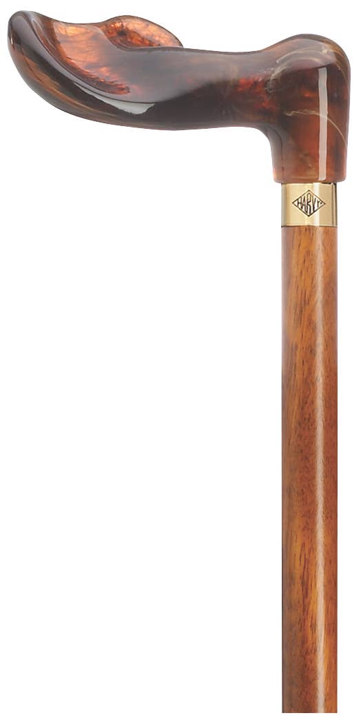 Harvy Canes - Wholesale Sporting Accessories - Amber Acrylic Palm Grip on Cherry0