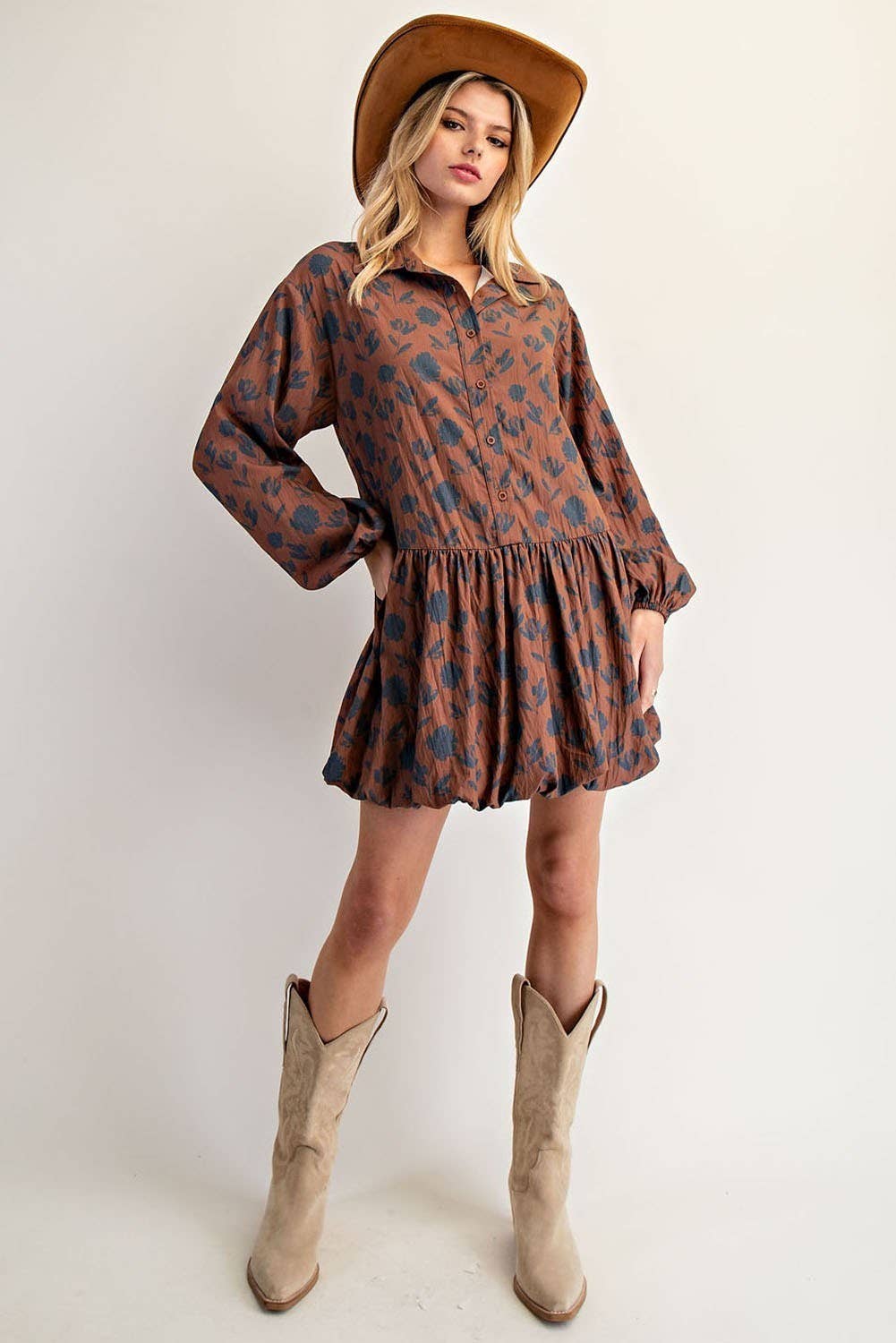 Peace Love Line - Wholesale Dress - Women's - PL8367 - FLORAL PRINT MINI DRESS5