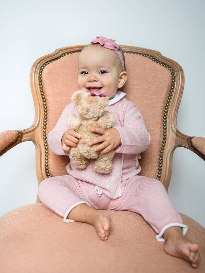 Milky Way Pant Rose in Cashmere Cotton for wholesale by Nuvola Baby