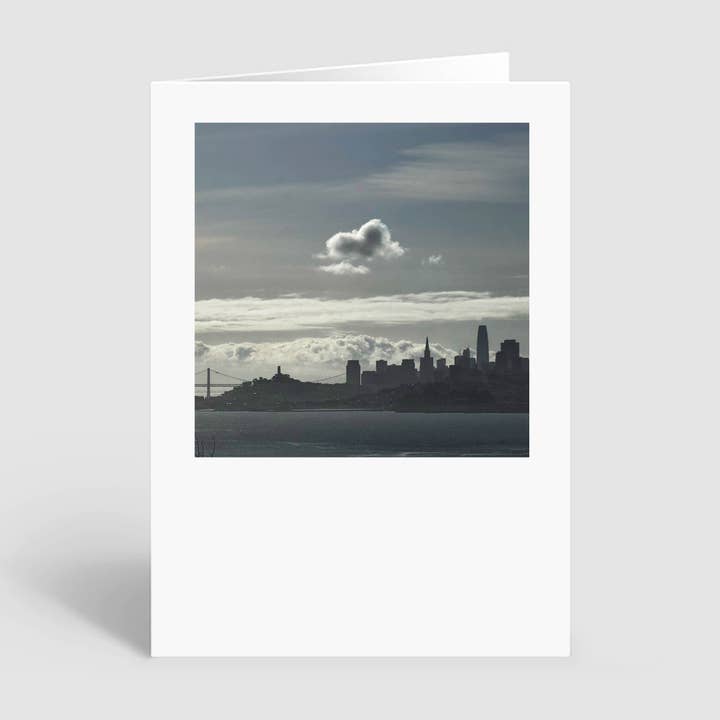 Greeting Card of a Tiny Cloud Floating Over San Francisco for wholesale by HeartSFound