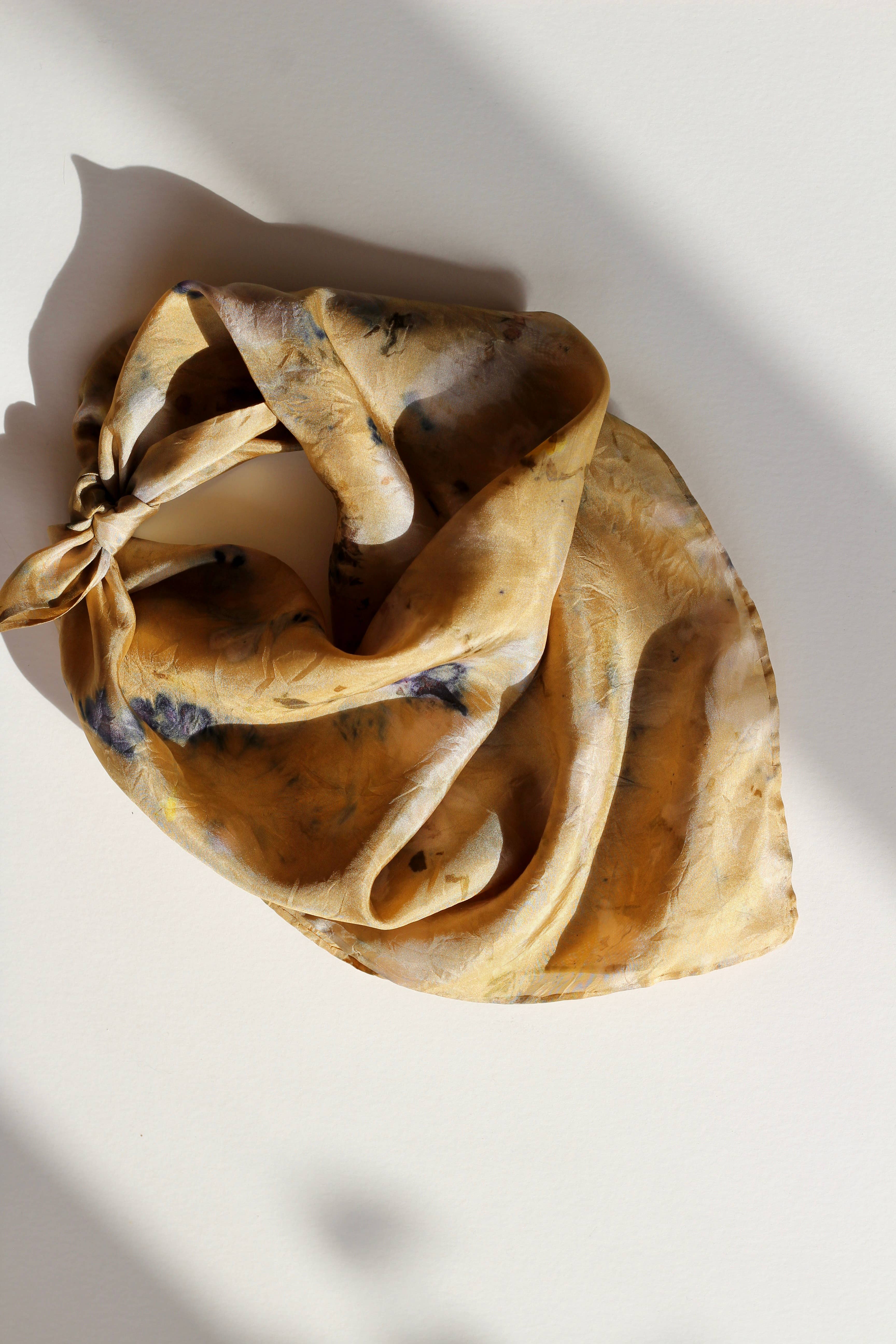 Marram - Vendita all'ingrosso Sciarpa - Donna - Foulard di seta tinta naturalmente - oro6