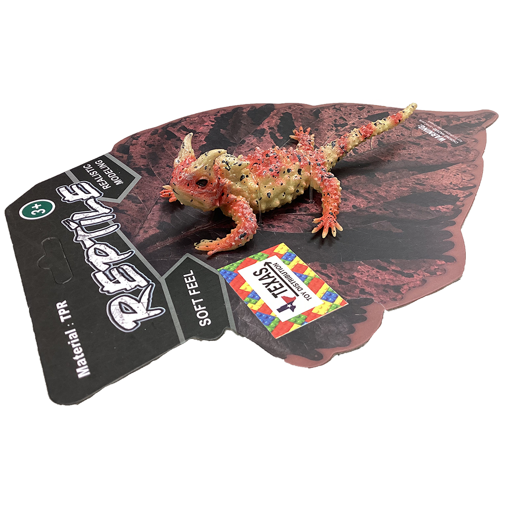 Texas Toy Distribution - Wholesale Figurine Toy - Kids - Horned Lizard Soft Rubber 6" Reptile Animal Figurine1