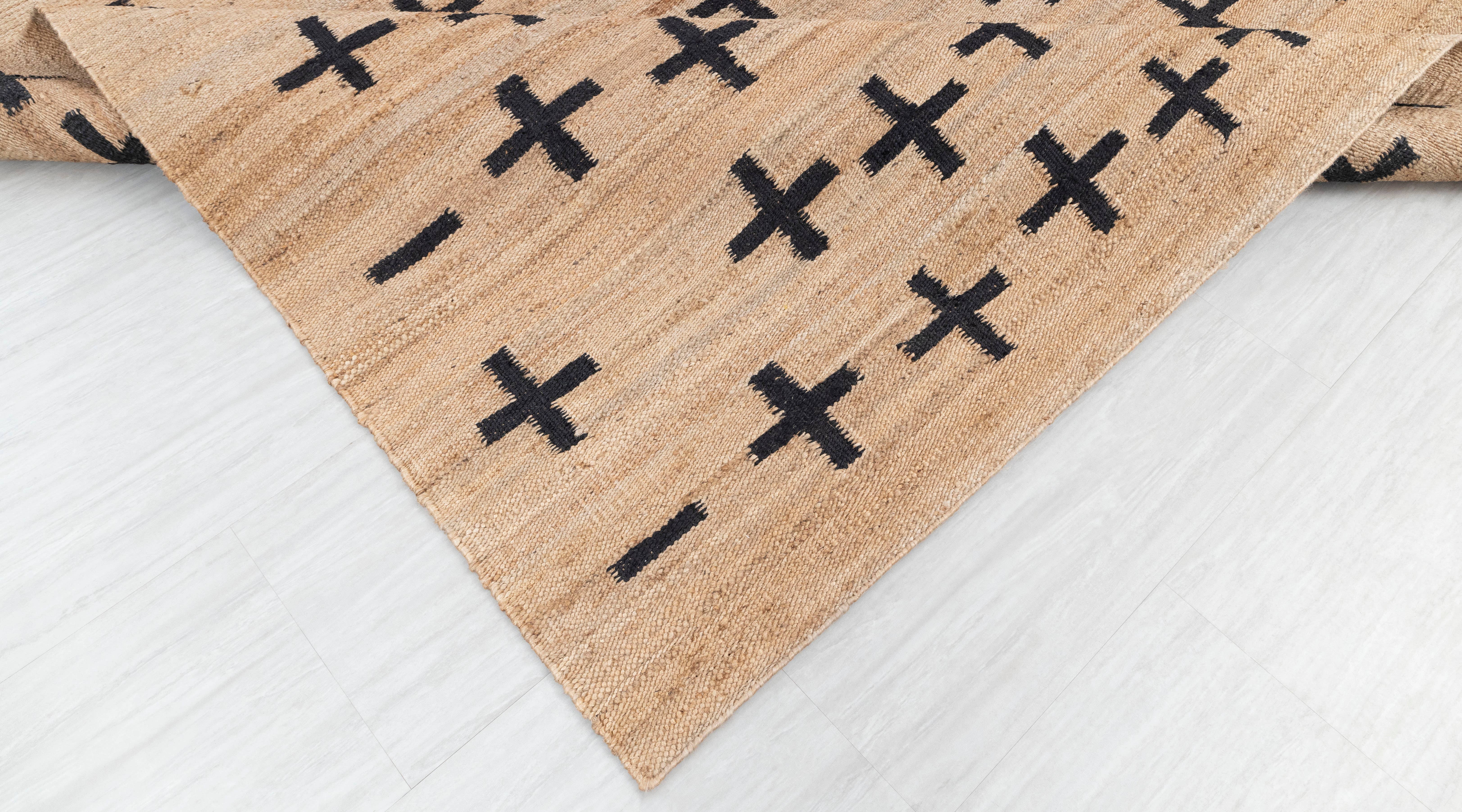 Aesthetic Homes LLC - Wholesale Area Rug - Natural Jute Black Boho Rug - Hand-Woven Premium AD-46