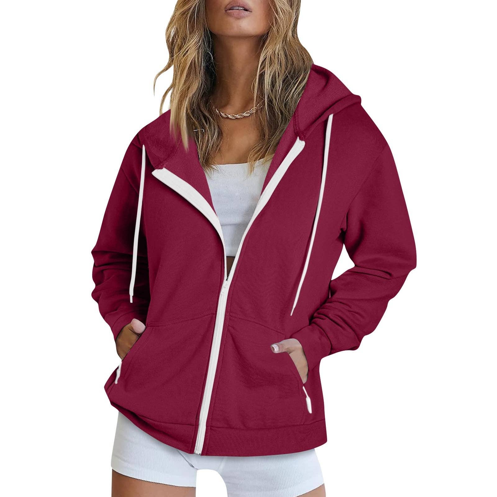 SALINA TRADING INC - Wholesale Hoodie - Women's - Unisex Hooded Zipper Jacket Casual Sports Hoodie7