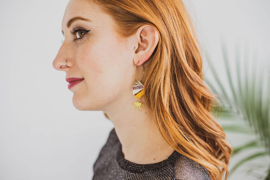 Crown & Heart - Vendita all'ingrosso Orecchini pendenti - Orecchini a Cerchio Sunburst2