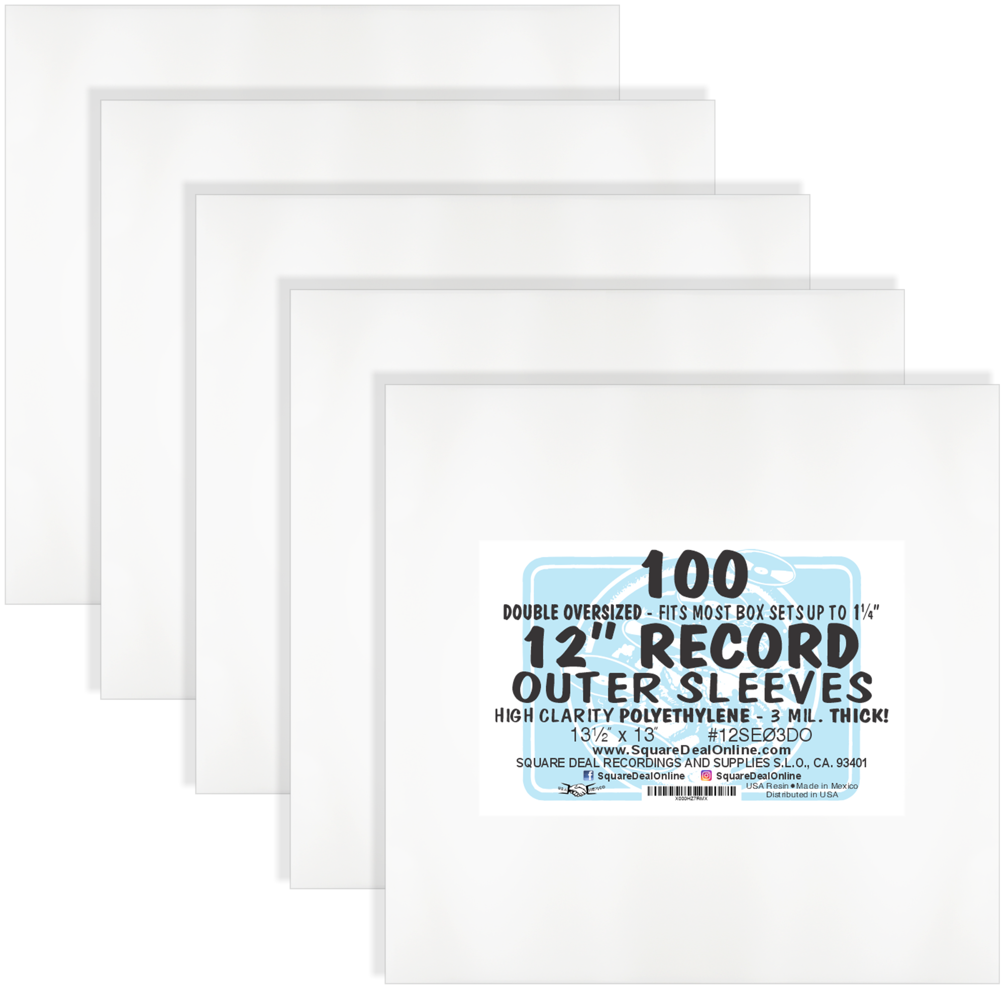 Square Deal Recordings & Supplies – Großhandel Musikzubehör – 12-Zoll-Doppel-Außenhüllen für LP-Platten in Übergröße für Boxsets7