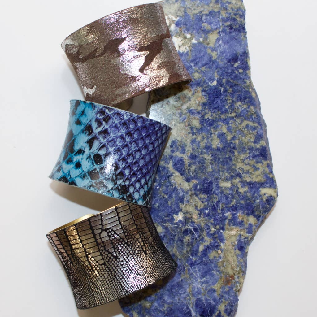 a.v. max - Wholesale Cuff Bracelet - Leather Wrapped Concave Cuff|SAMPLE SALE23