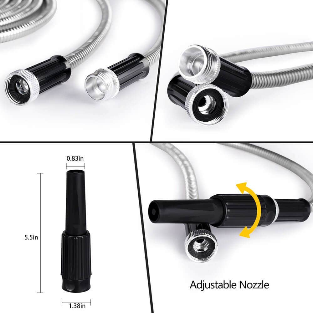 Hard Rock Health Stores - Wholesale Garden Tool - 304 Stainless Steel Garden Water Hose Pipe 25/50/75/100FT Flexible Lightweight8