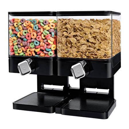 Compact Double Cereal Dispenser, Black for wholesale by Honey-Can-Do