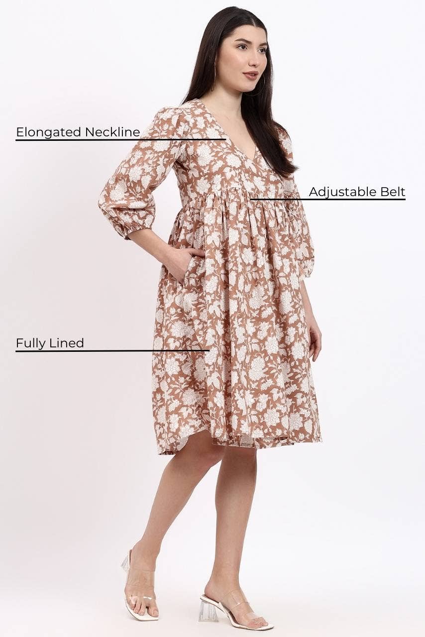 Hi Handmade - Vente Robe – femme - Robe Midi Angie - Mocha2