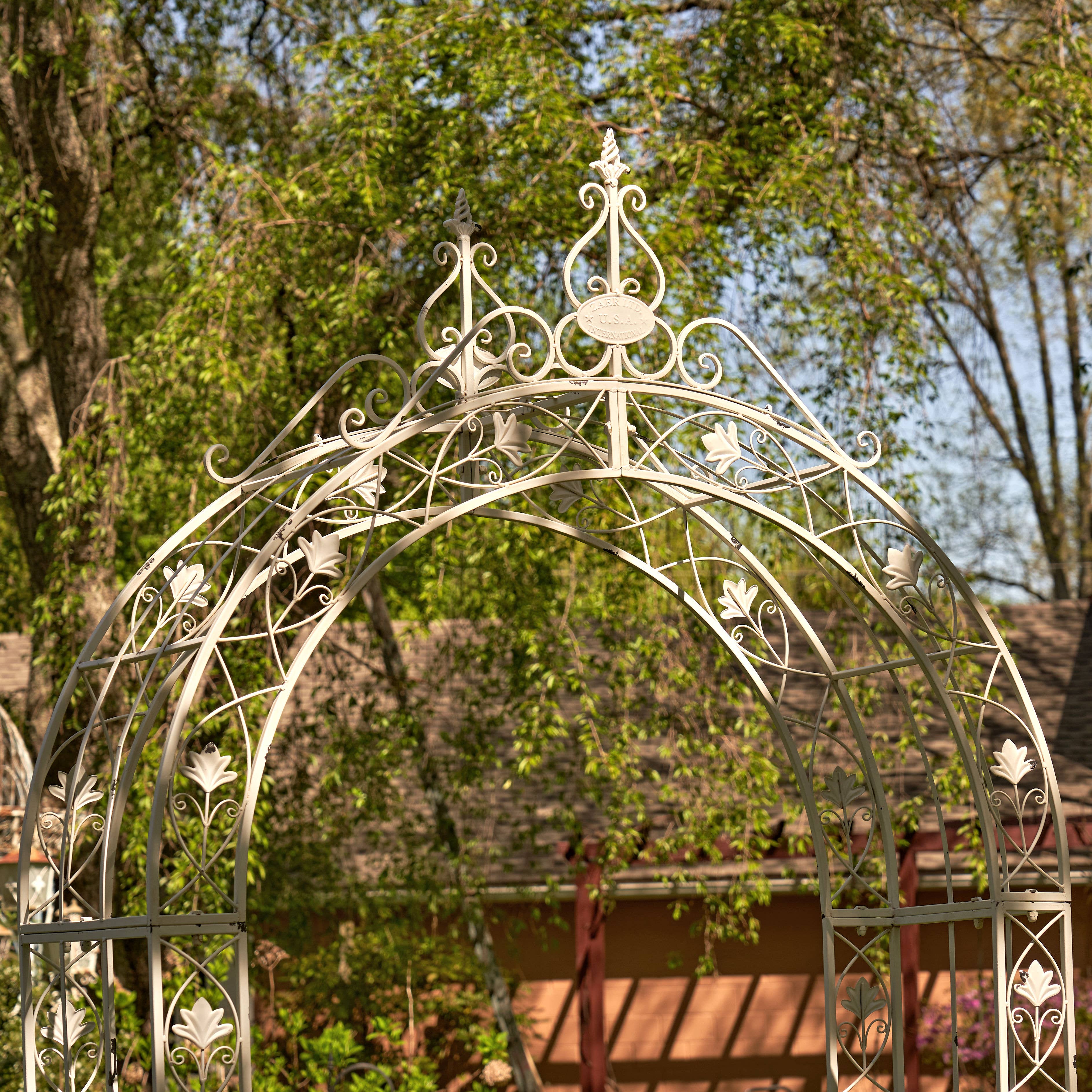 Zaer Ltd. International - Wholesale Outdoor Ornament/Decor - 8.5ft. Tall Iron Garden Arch Decoration - 2 Color Options3