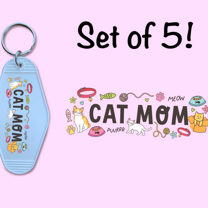 Cat Mom UV (MOTEL KEYCHAIN) for wholesale by Anthroverse