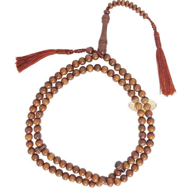 IndoMode – wholesale Bönehalsband – Naturfärgat järnträ 8 mm muslimska Tasbih bönpärlor
