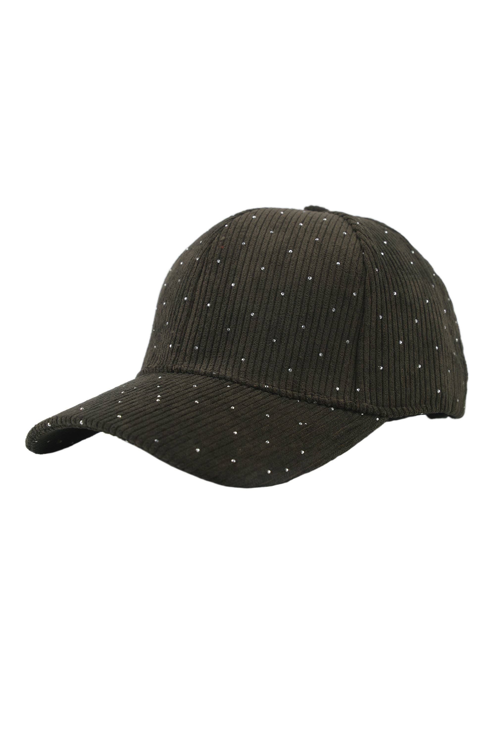 PHANIE MODE - Wholesale Flat Brim Cap - Women’s - H-29359 Ribbed Cap with Rhinestones – Sparkling Elegance5