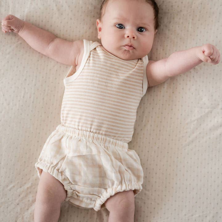 Fibre for Good - Wholesale Bodysuit (non-footed) – Baby - Undyed Organic Cotton Jersey Stripe Body suit4