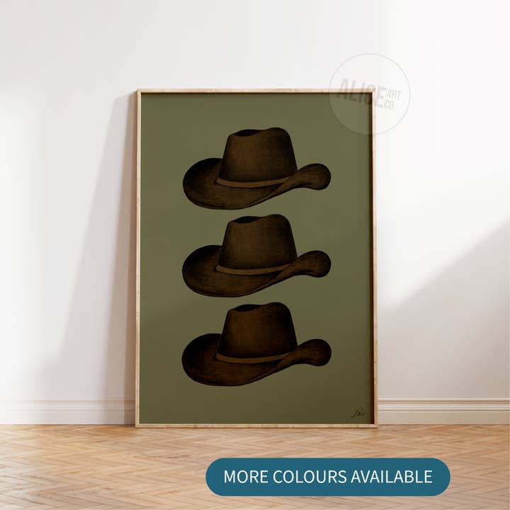'Wild West Cowboyhatte' Print for engroshandel hos Alice Art Co