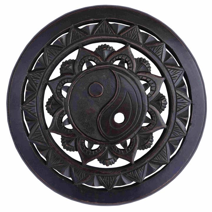 Décoration murale en bois MDF - Yin Yang ronde 12 pouces pour la vente par Jafsons International