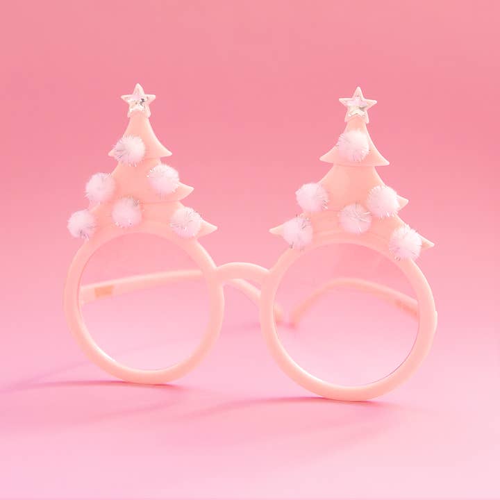 Sunshine Studios - Wholesale Sunglasses - Women's - Christmas Tree Holiday Glasses | Pastel Pink