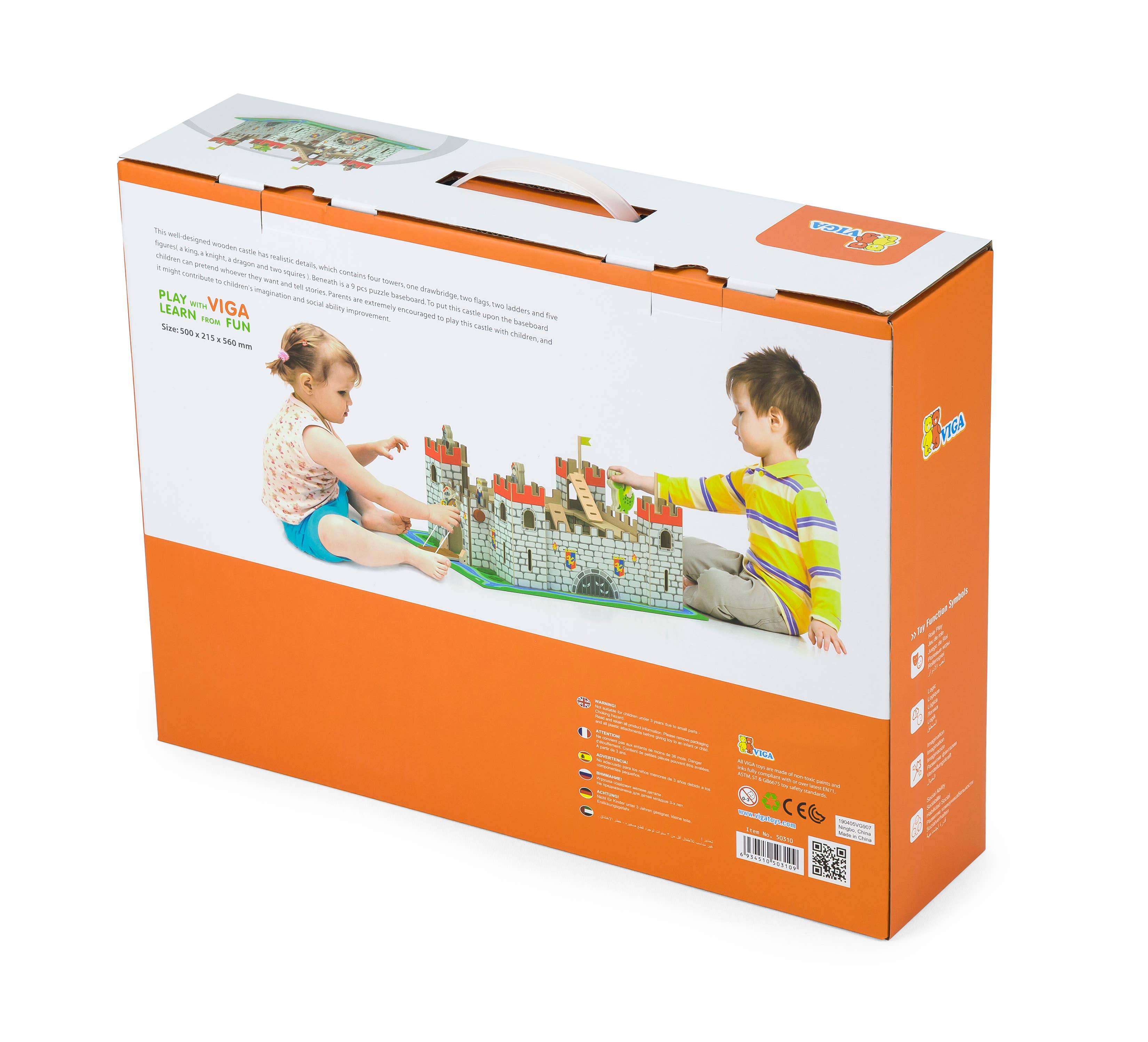 Trade Toys Limited - Venta al por mayor Juguete de madera - Niños - Set de juego Viga Wooden Castle8