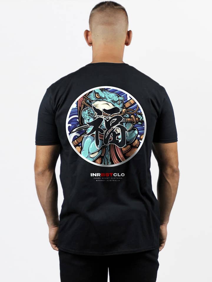 Inner Beast Clothing - Wholesale Screen printed t-shirt – Men′s - Kaeru 福 ‘Fortune’ Kanji Tee0